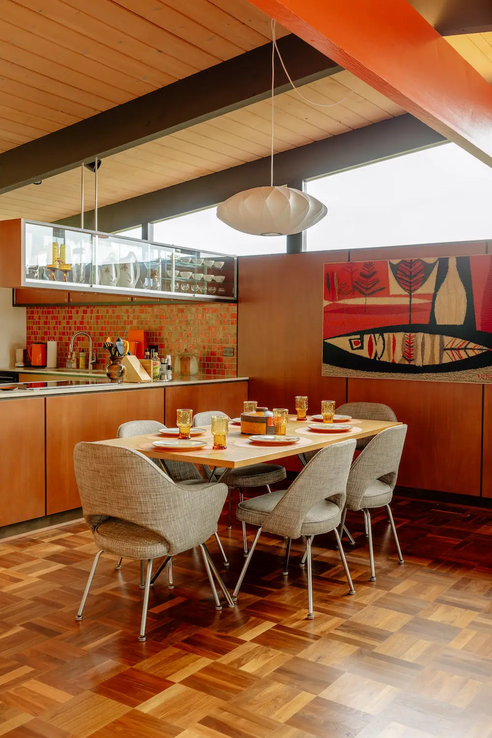 Kitchen in the modern mid-century luxury Robert Liebner-Gand home in La Jolla, San Diego 