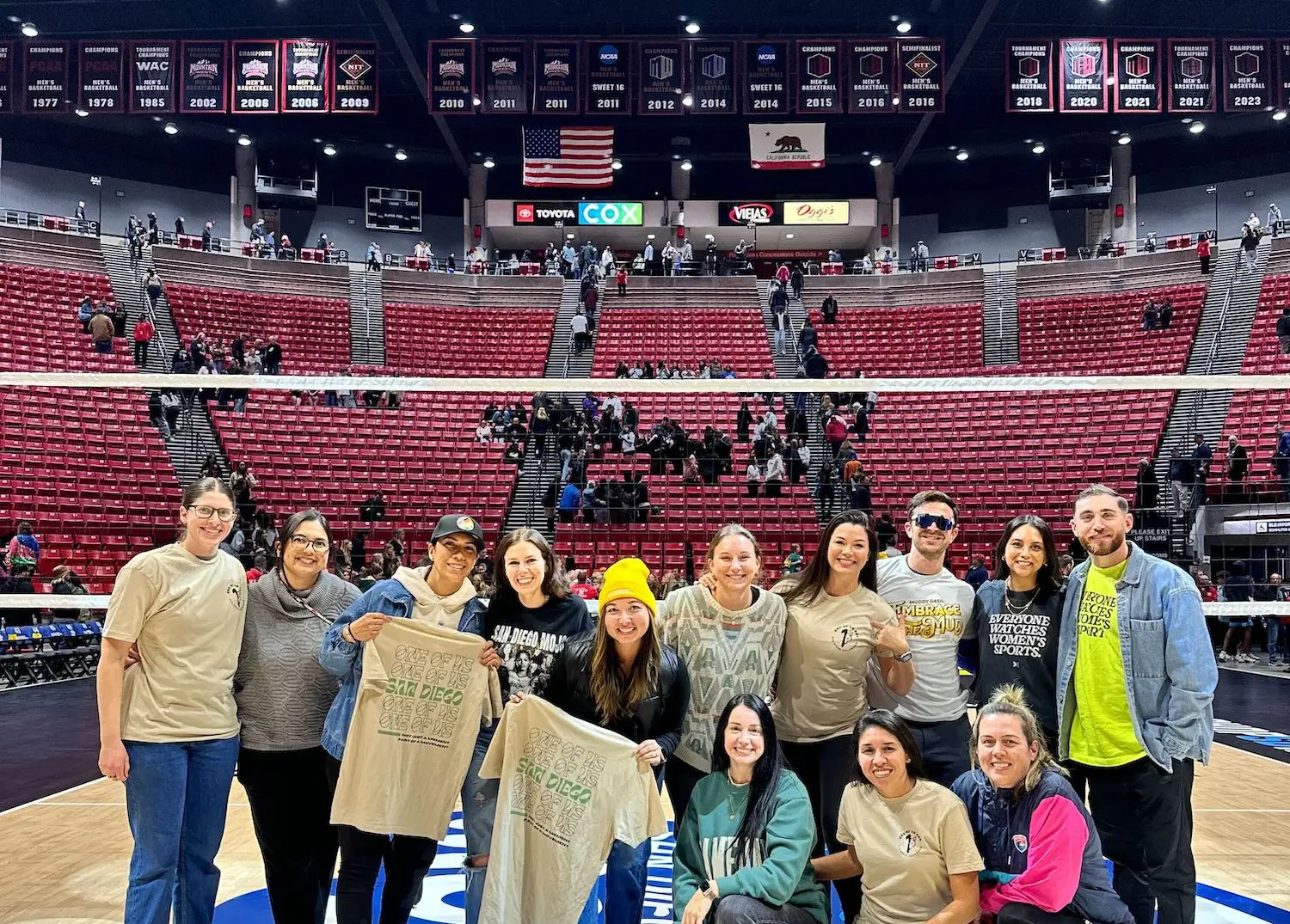 Founders of San Diego's first women's sports bar One Of Us opening in North Park this year at an SDSU Aztecs basketball game