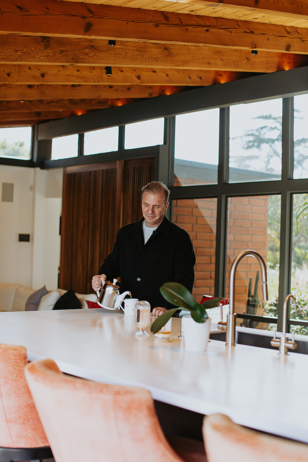 Interior of a home in San Diego renovated by architects Taal Safdie and Ricardo Rabines featuring the kitchen