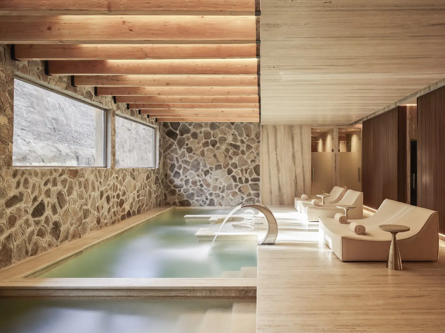 Interior of Valle de Guadalope resort Banyan Tree spa in Baja, Mexico