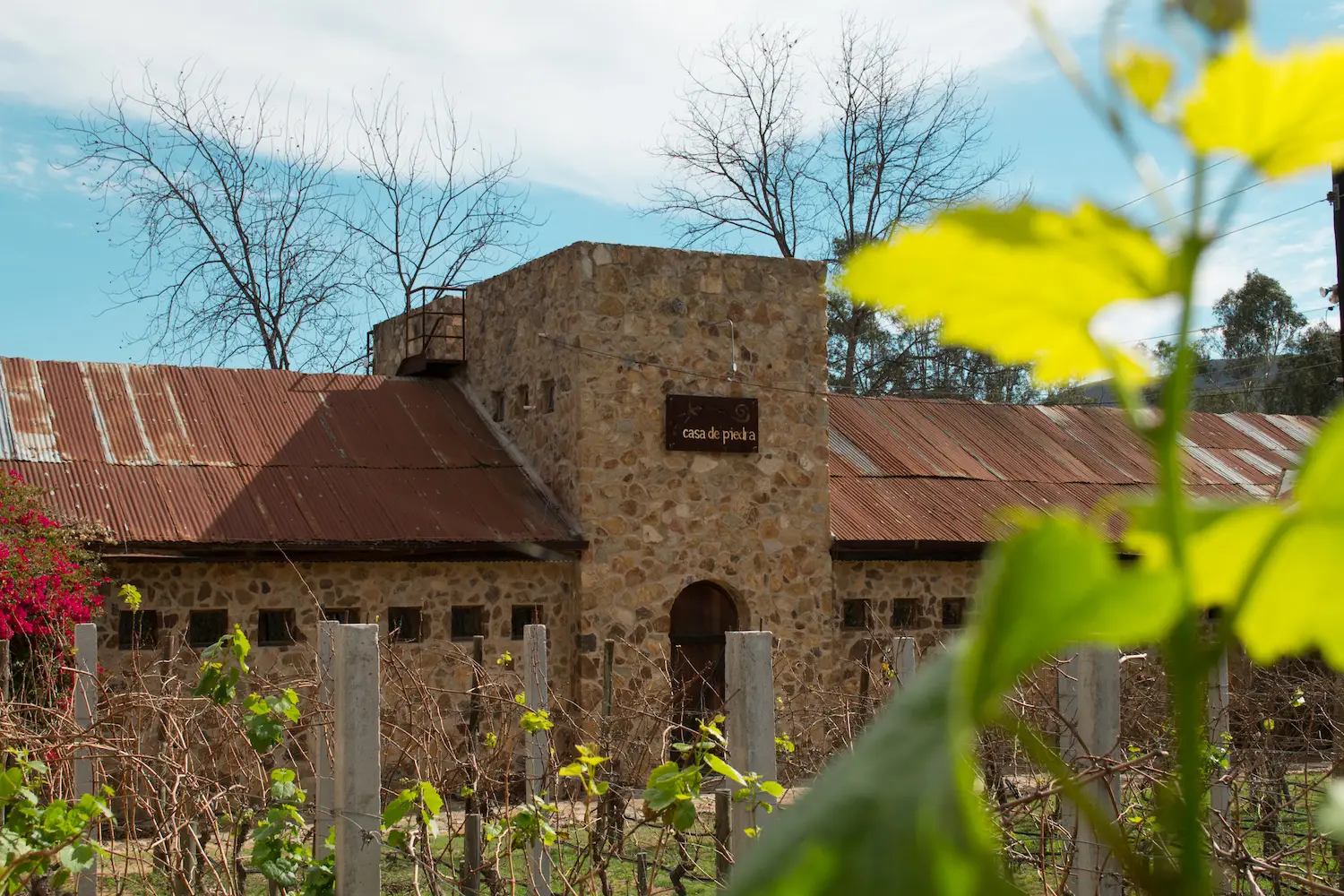 Exterior of Casa de Piedra historic winery in Valle de Guadalupe Baja California, Mexico