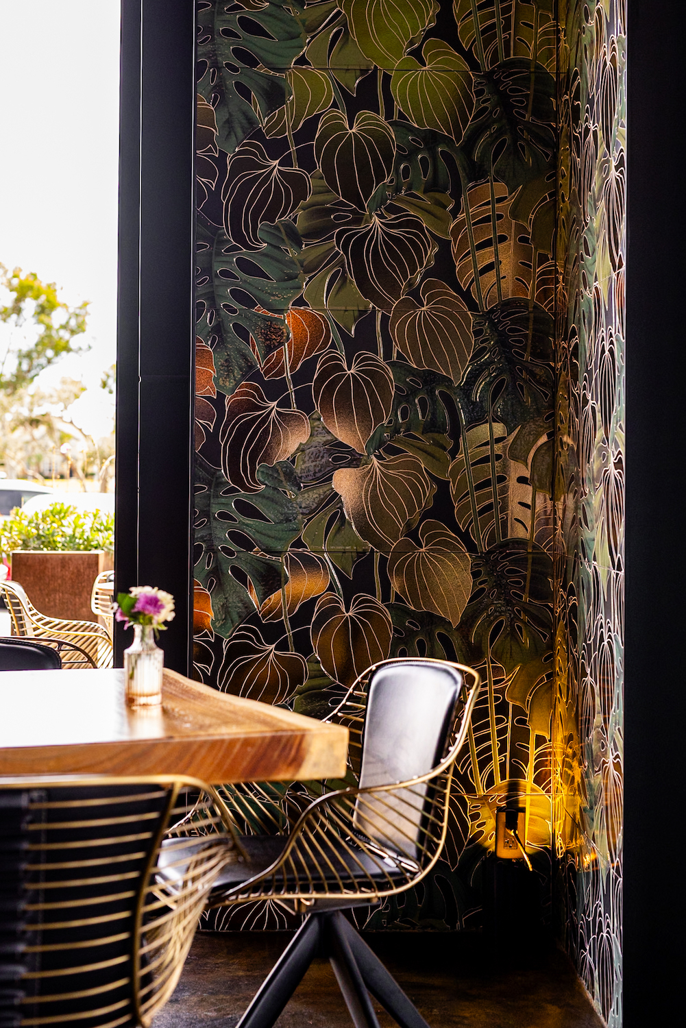 Interior of San Diego Mediterranean restaurant Boujie Mana in Serra Mesa