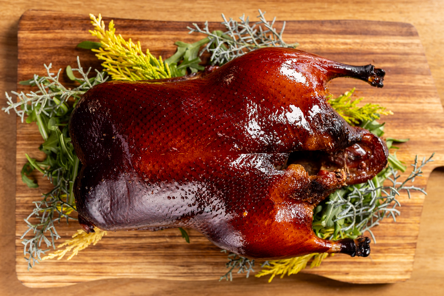 Whole duck from San Diego Mediterranean restaurant Boujie Mana in Serra Mesa