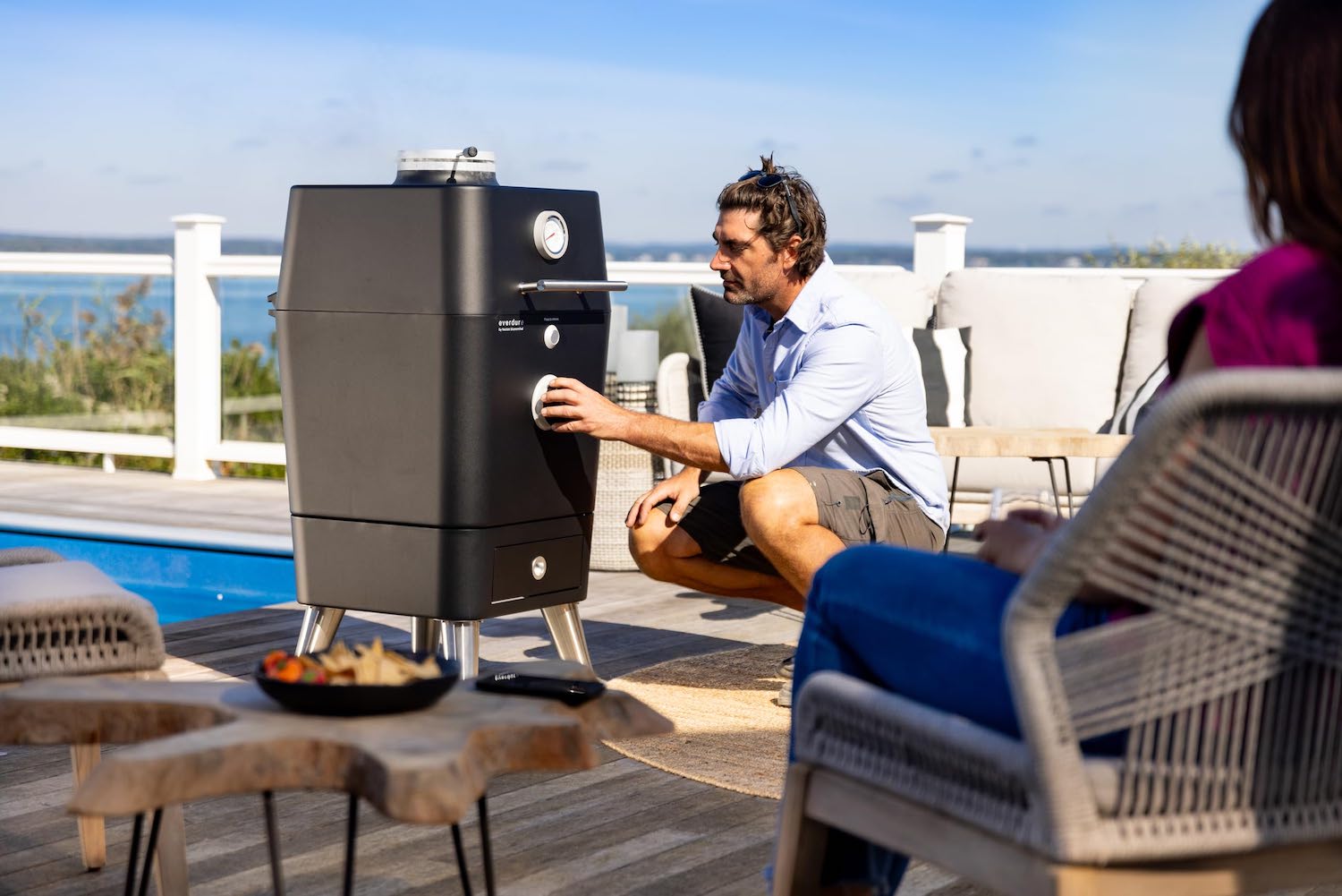 Outdoor kitchen appliance for home BBQs the Everdure 4K by Hestan Kamado Grill 