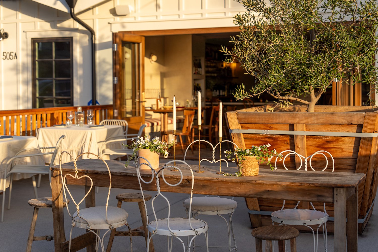 Exterior patio of new San Diego wine bar Little Victor Wine Bar located in Carlsbad