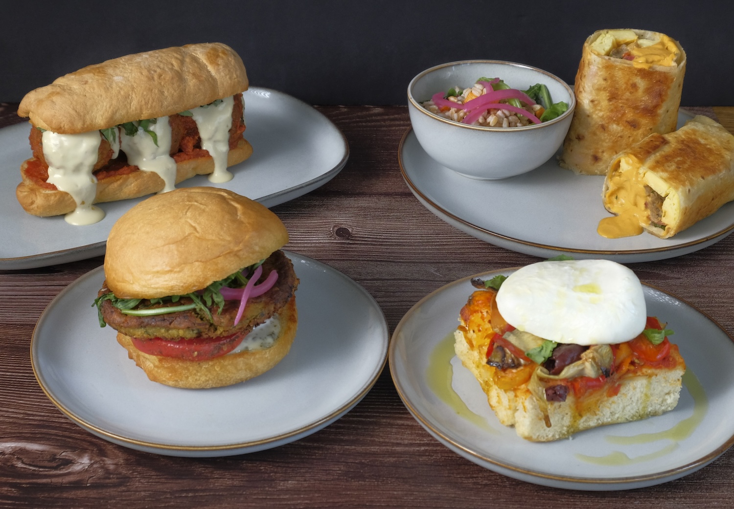 Breakfast food dishes from San Diego coffee shop Jitters Coffee Pub in Oceanside 