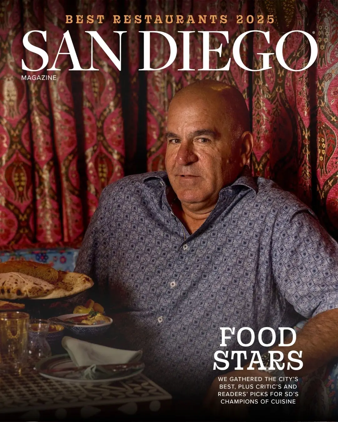 San Diego Magazine's 2025 Best Restaurants Edition cover shoot featuring David Spatfore of Blue Bridge Hospitality 