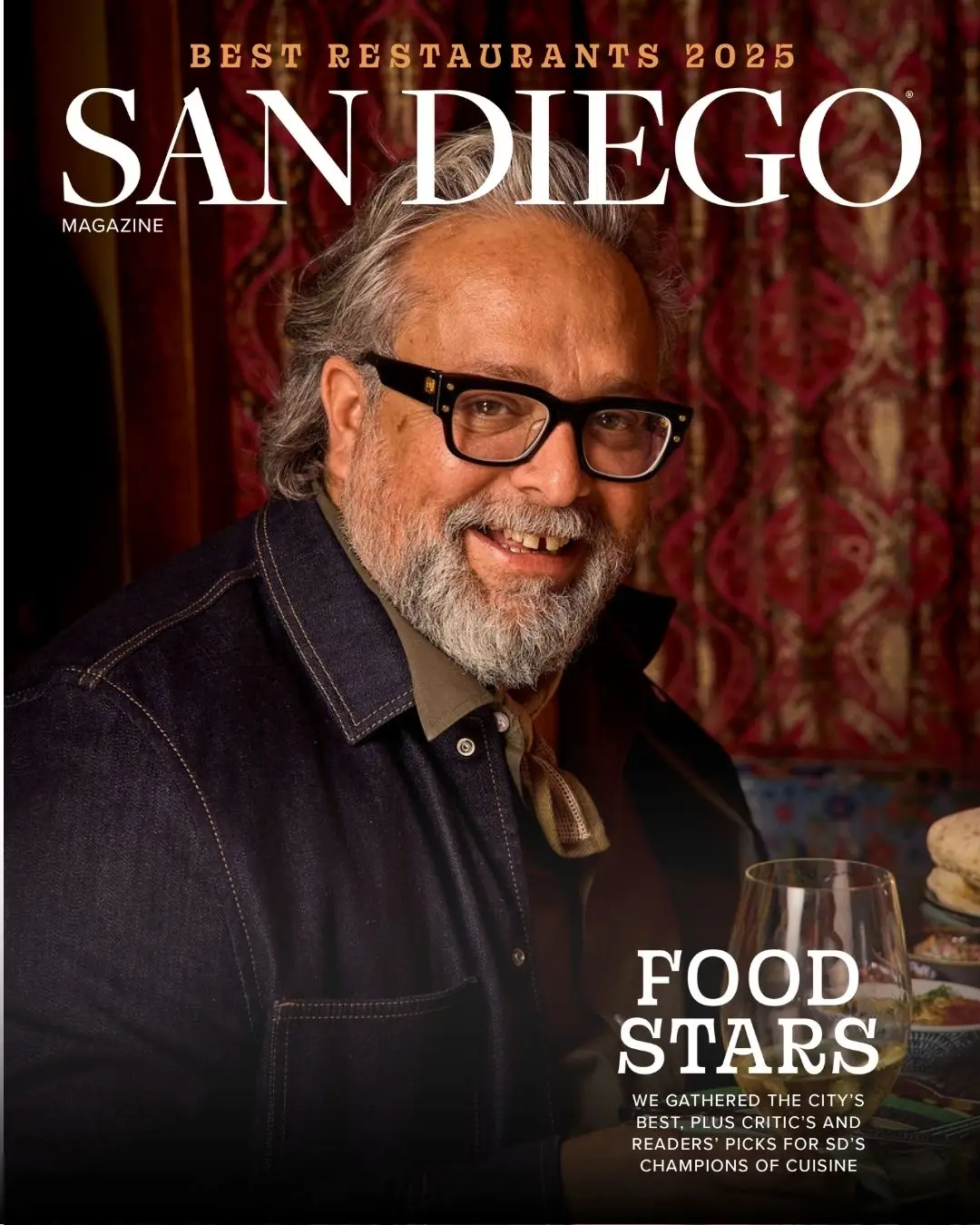 San Diego Magazine's 2025 Best Restaurants Edition cover shoot featuring Johnny Rivera of Hash House A Go Go/ Wolf in the Woods