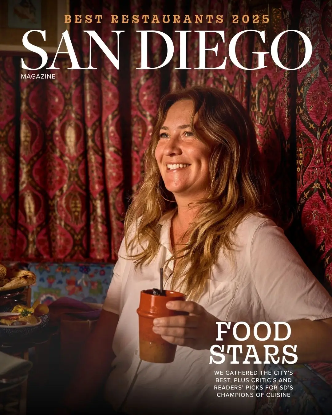 San Diego Magazine's 2025 Best Restaurants Edition cover shoot featuring Anne-Marie Coulon of Little Lion Cafe