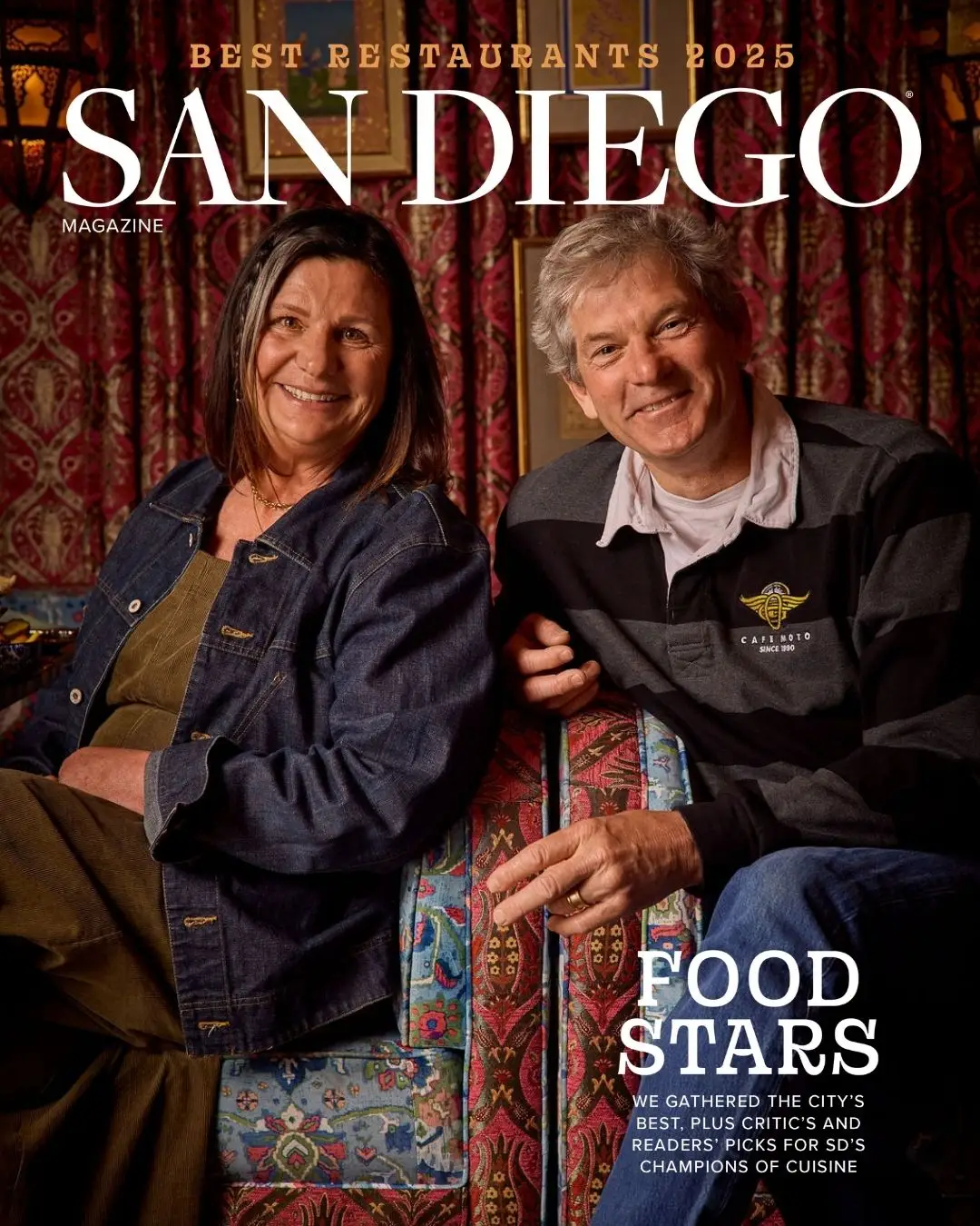 San Diego Magazine's 2025 Best Restaurants Edition cover shoot featuring Kimberly & Torrey Lee of Cafe Moto 