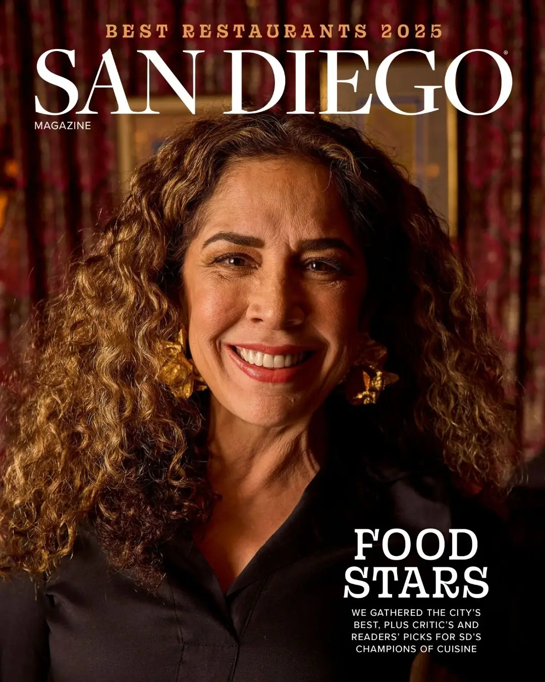 San Diego Magazine's 2025 Best Restaurants Edition cover shoot featuring Flor Franco of Franco Group