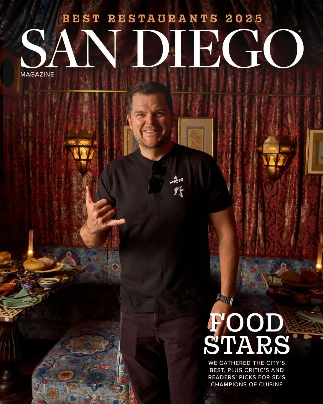 San Diego Magazine's 2025 Best Restaurants Edition cover shoot featuring Travis Swikard of Callie
