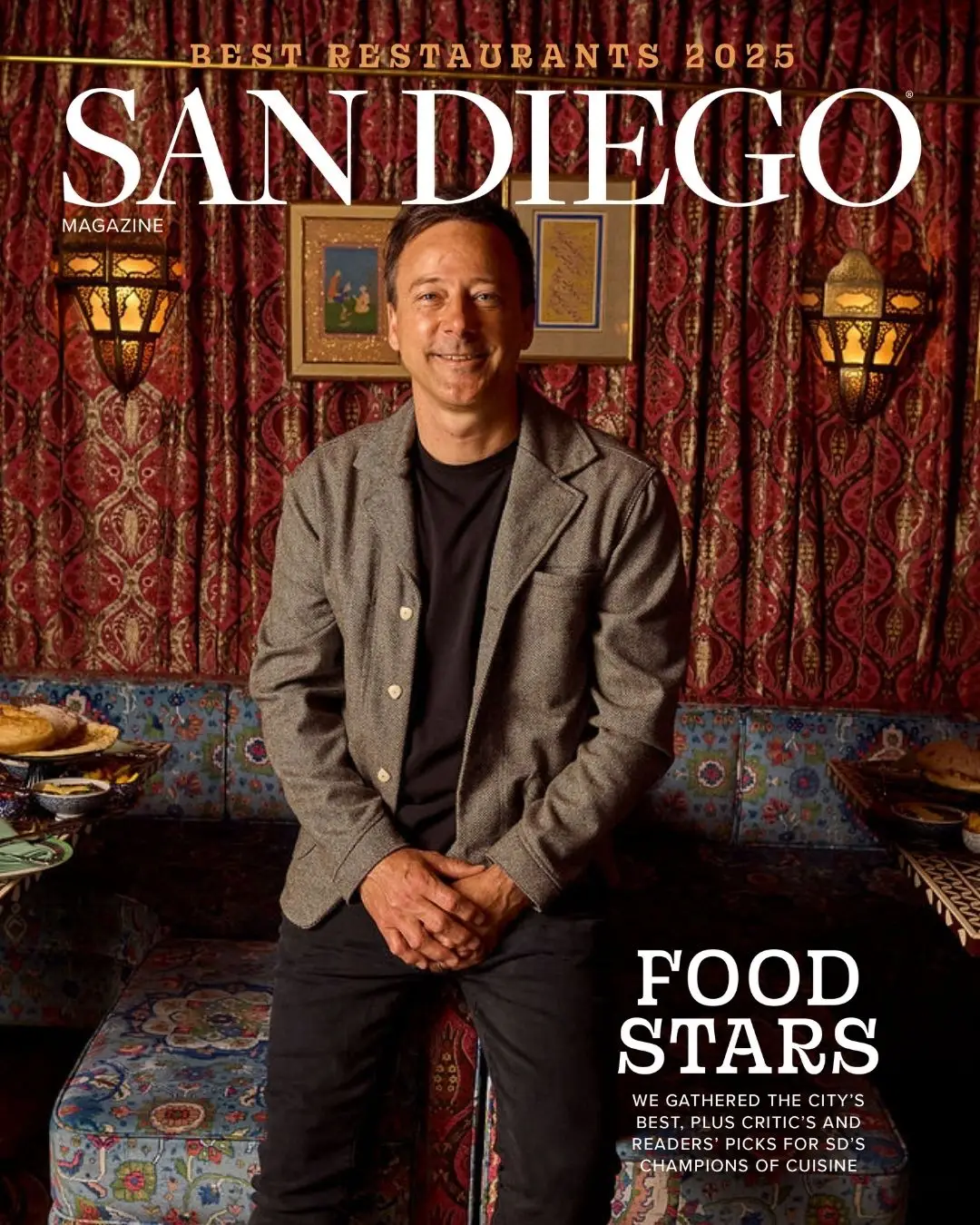 San Diego Magazine's 2025 Best Restaurants Edition cover shoot featuring Eric Bost of Jeune et Jolie/Campfire/ Wildland/Lilo