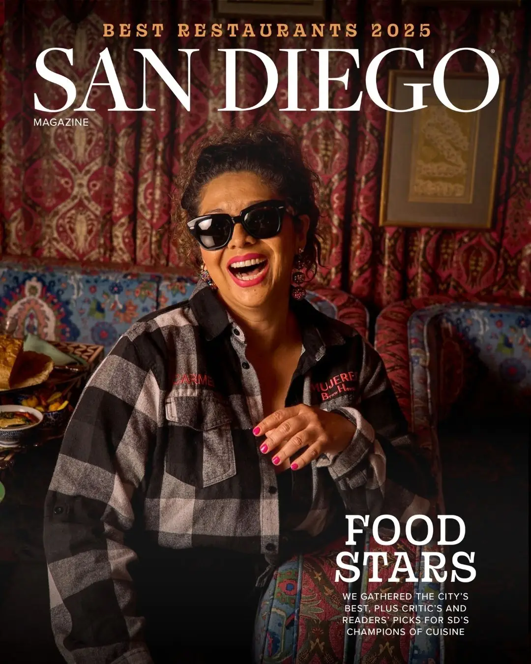 San Diego Magazine's 2025 Best Restaurants Edition cover shoot featuring Carmen Velasco-Favela of Mujeres Brew House