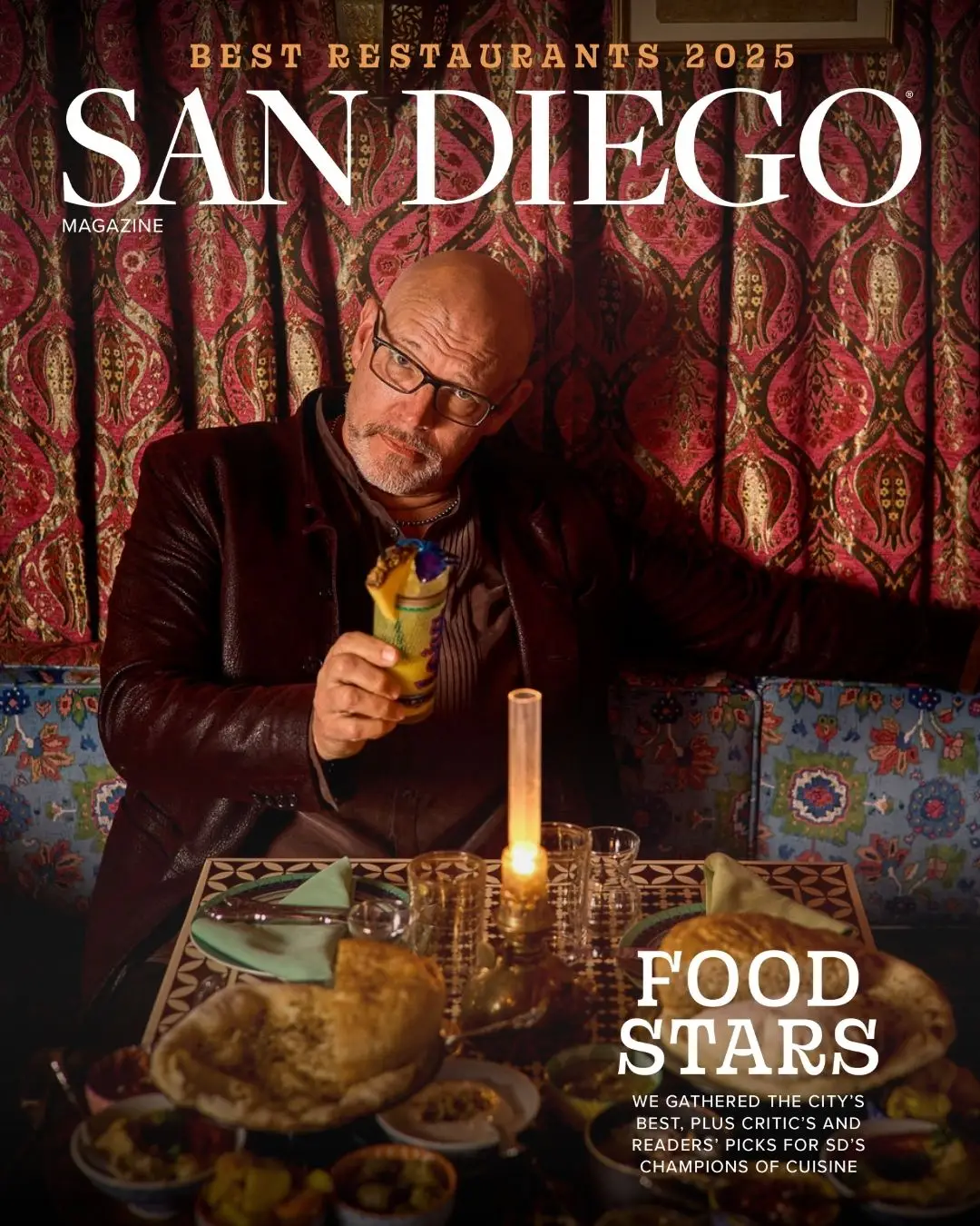 San Diego Magazine's 2025 Best Restaurants Edition cover shoot featuring Chris Puffer of Puffer Malarkey Collective