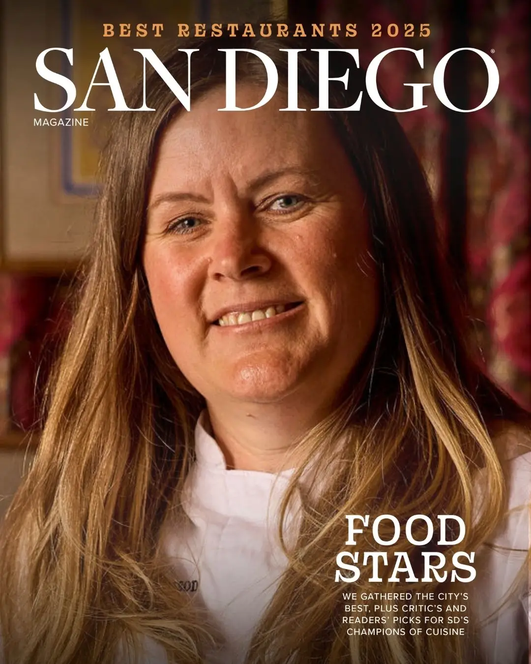 San Diego Magazine's 2025 Best Restaurants Edition cover shoot featuring Kelli Crosson of A.R. Valentien/The Lodge at Torrey Pines