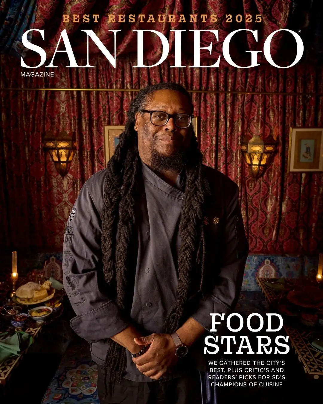 San Diego Magazine's 2025 Best Restaurants Edition cover shoot featuring Quinnton Austin of Louisiana Purchase