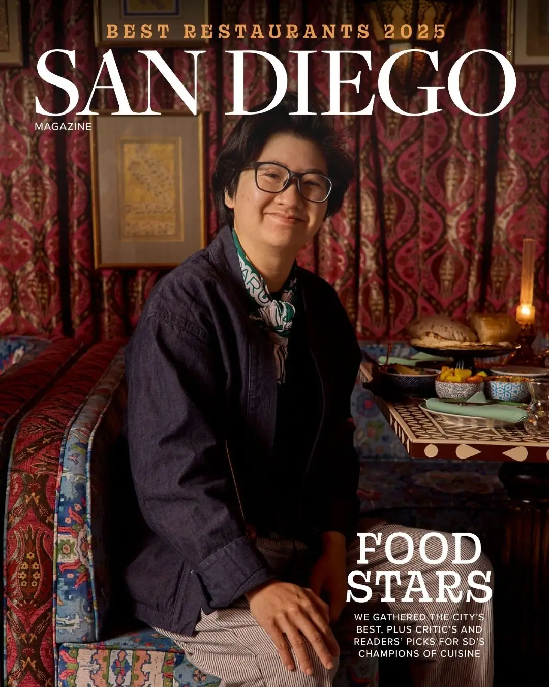 San Diego Magazine's 2025 Best Restaurants Edition cover shoot featuring Amy Truong of Paru Tea 