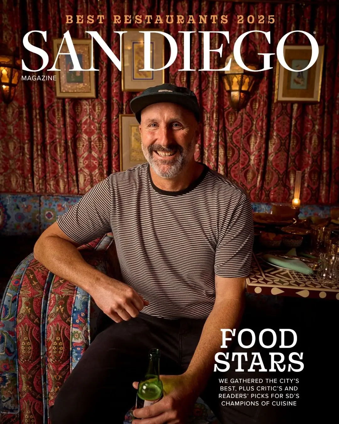San Diego Magazine's 2025 Best Restaurants Edition cover shoot featuring Christian Siglin of Happy Medium