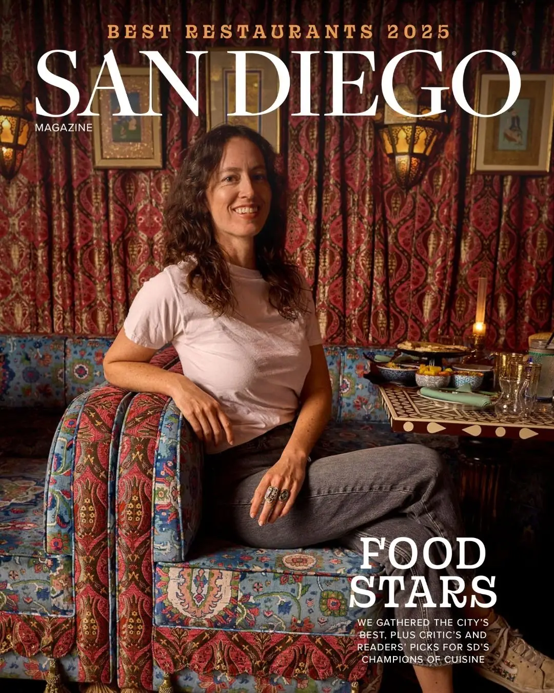 San Diego Magazine's 2025 Best Restaurants Edition cover shoot featuring Chelsea Coleman of The Rose Wine Bar/ Mabel’s Gone Fishing