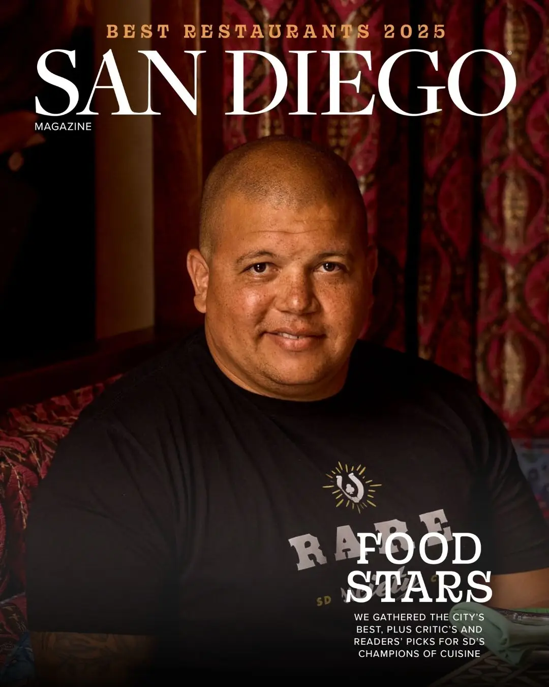 San Diego Magazine's 2025 Best Restaurants Edition cover shoot featuring Brad Wise of Trust Restaurant Group 