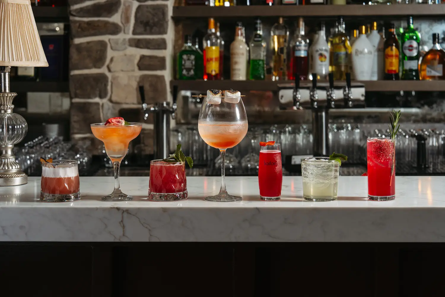 Cocktails at the bar of new Turkish restaurant in San Diego called Bosforo opening in Normal Heights