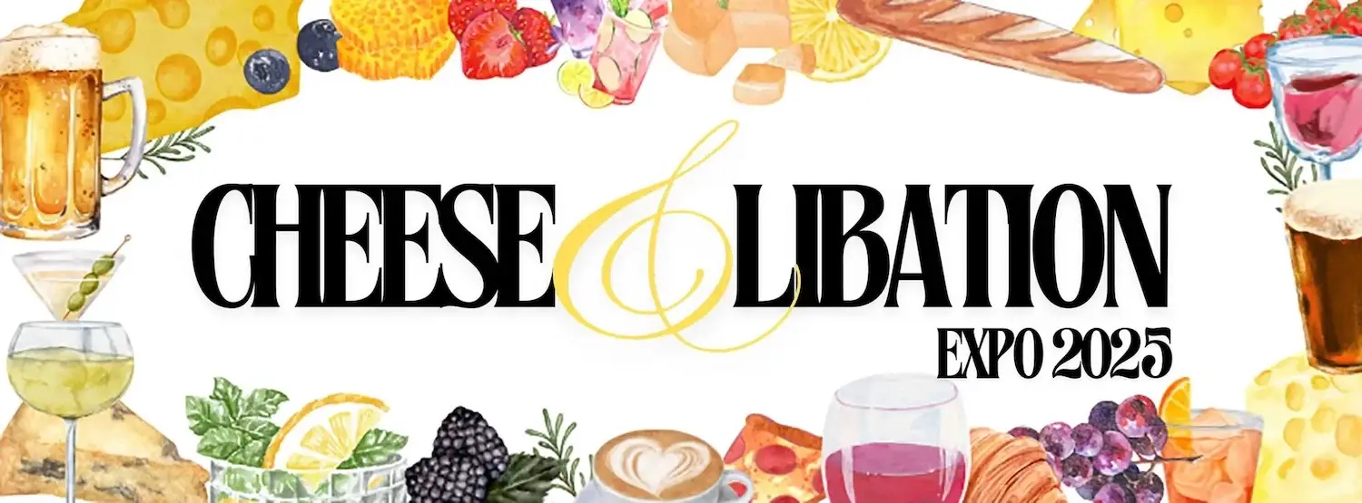 Fun things to do in San Diego this weekend May 14-18, 2025 featuring a flyer for the Cheese & Libation Expo 2025 at BRICK in Liberty Station