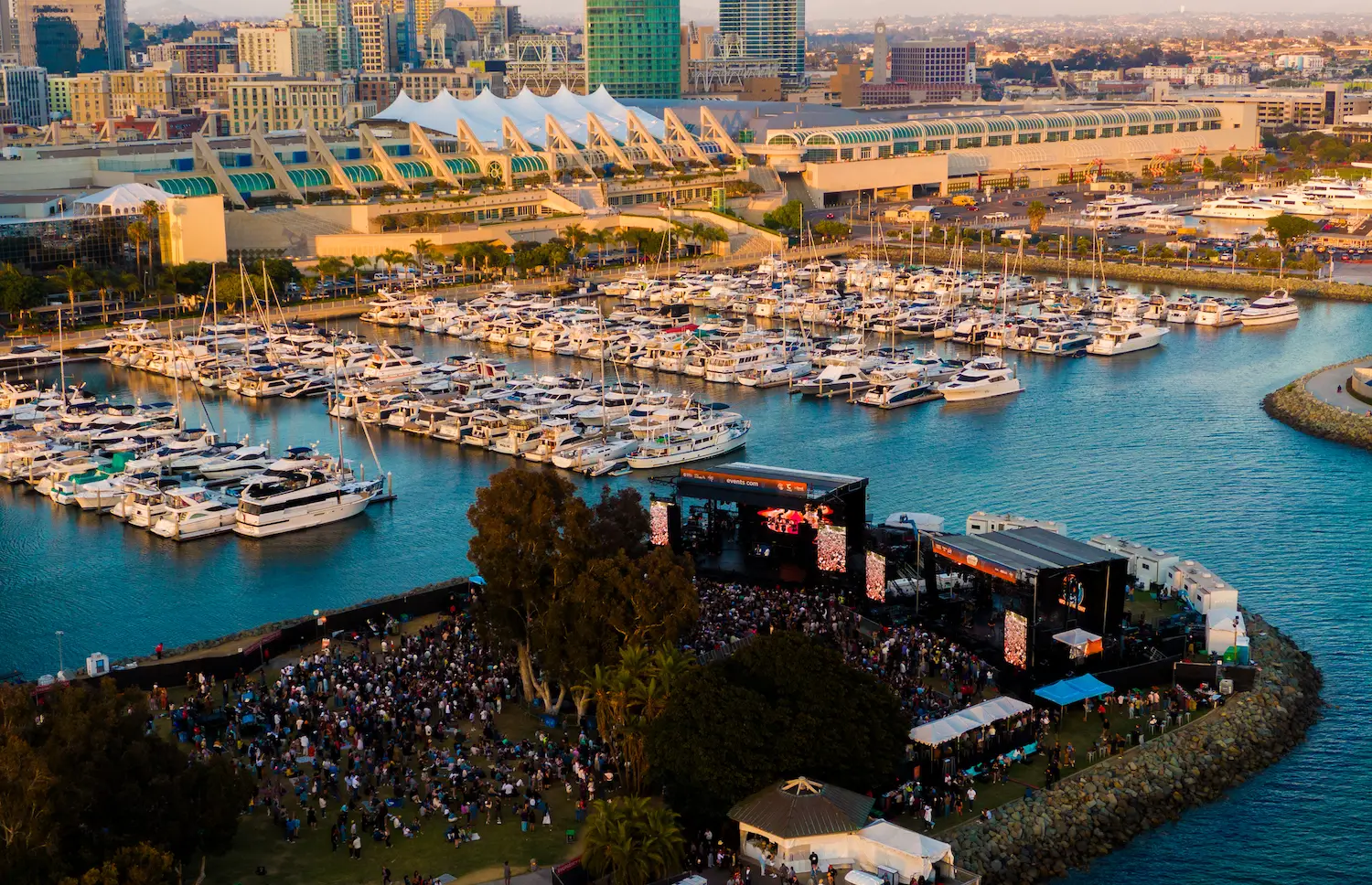 San Diego Wonderfront Arts & Music Festival 2025 aerial view of Embarcadero venu