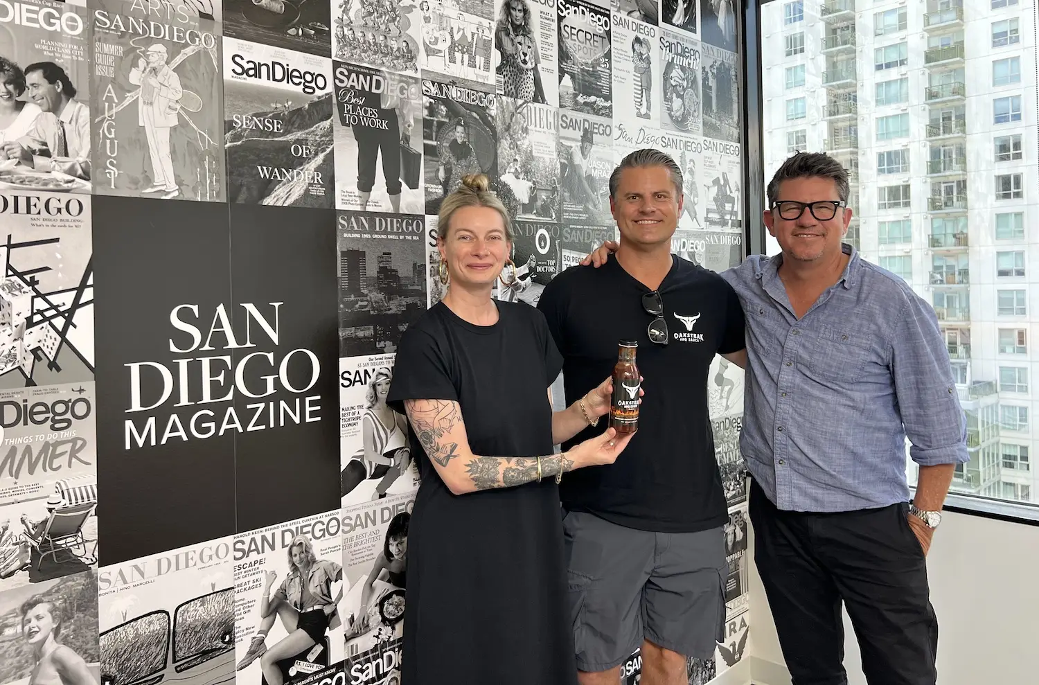 San Diego Magazine's food scene podcast Happy Half Hour featuring Troy Johnson, Jackie Bryant, and the founder of Oak Steak BBQ Larz Watts