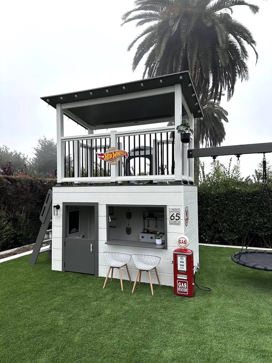 San Diego company Mini Playhomes building backyard kids playgrounds for families featuring a Hot Wheels themed project