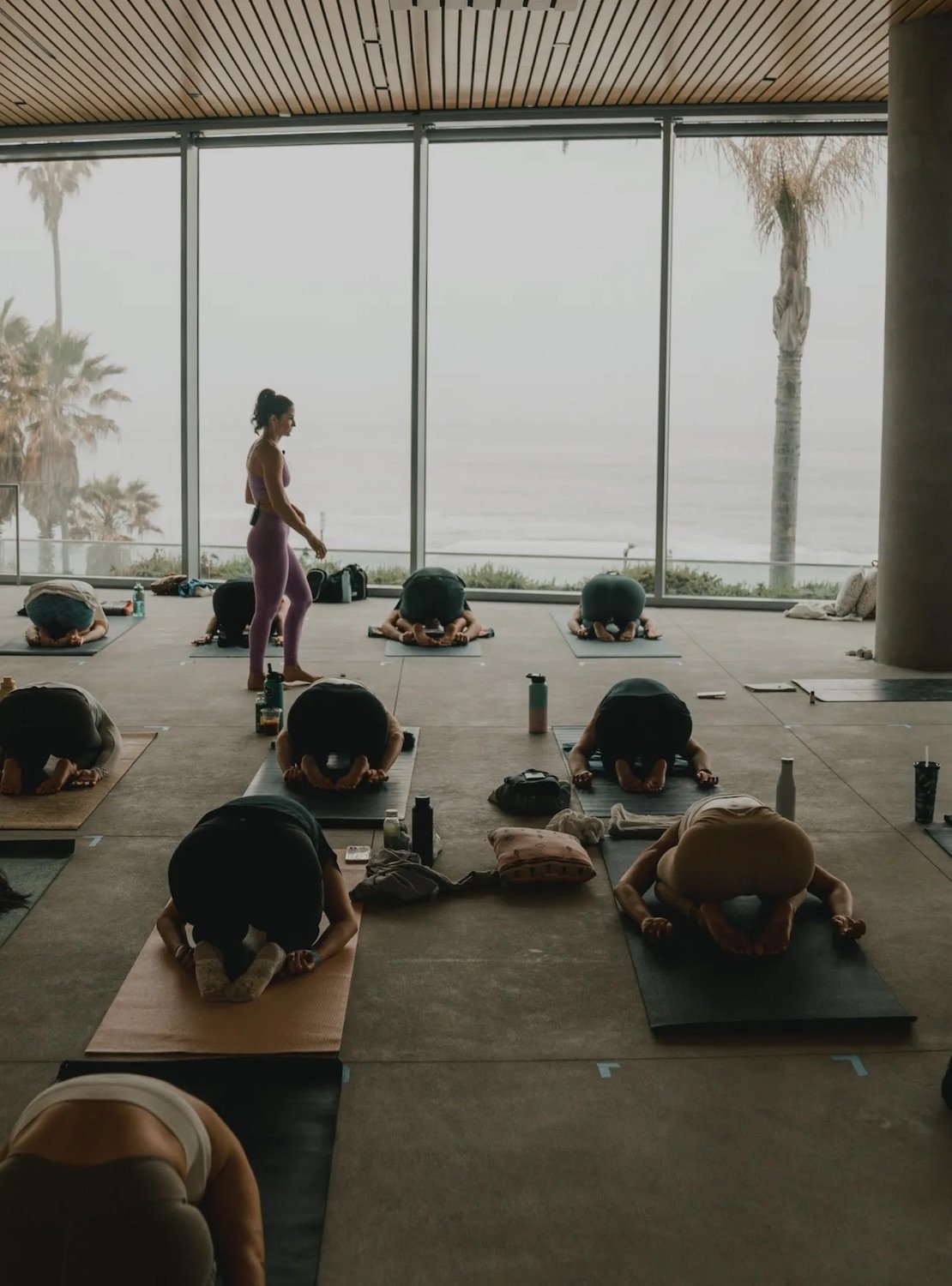 San Diego social club and wellness meetup group Novo Dia Wellness featuring a yoga class at MCASD