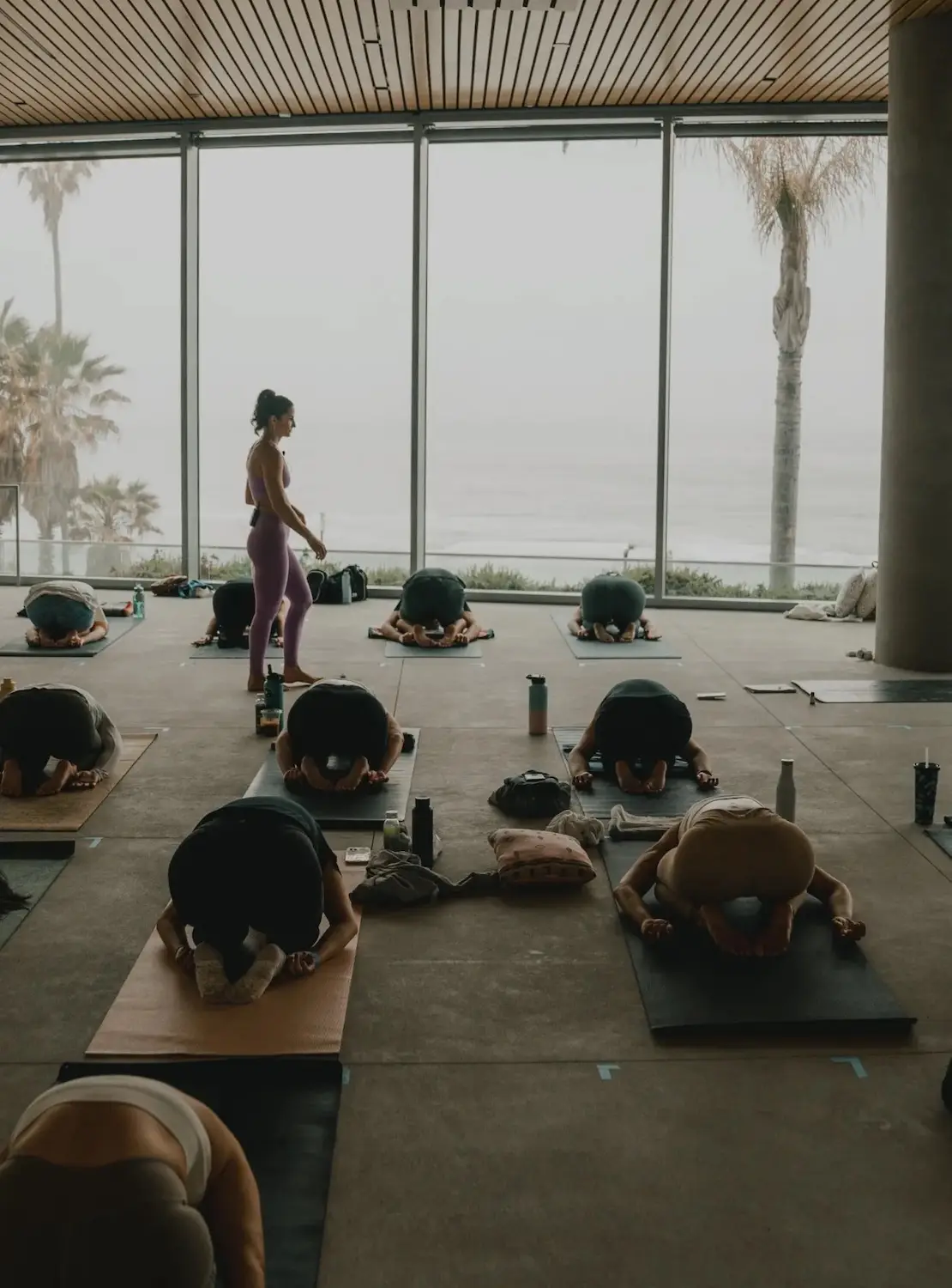 San Diego social club and wellness meetup group Novo Dia Wellness featuring a yoga class at MCASD