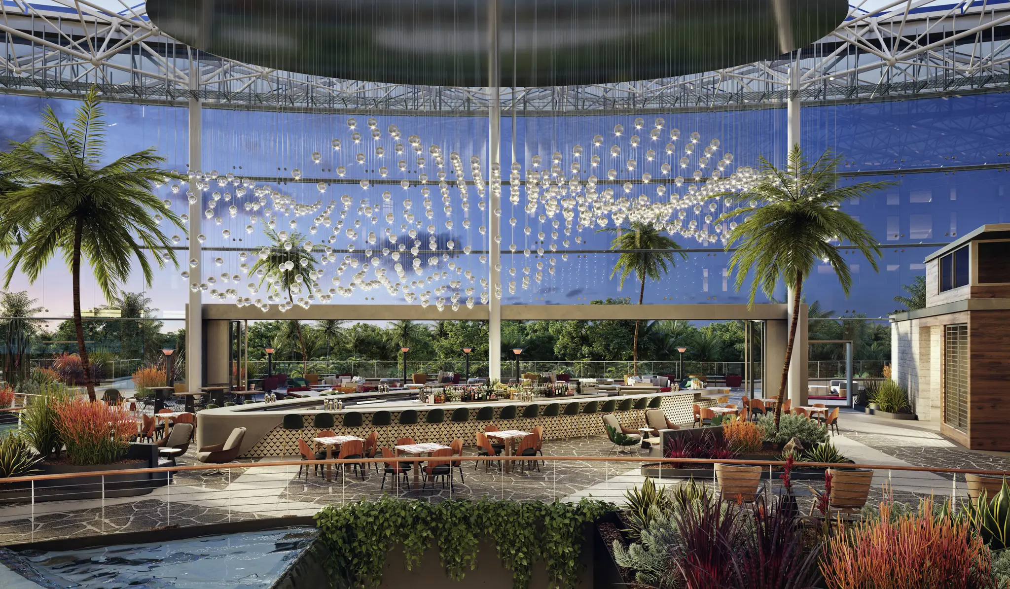 Interior of Chula Vista's Gaylord Pacific Resort & Convention Center featuring new restaurant Oeste Bar
