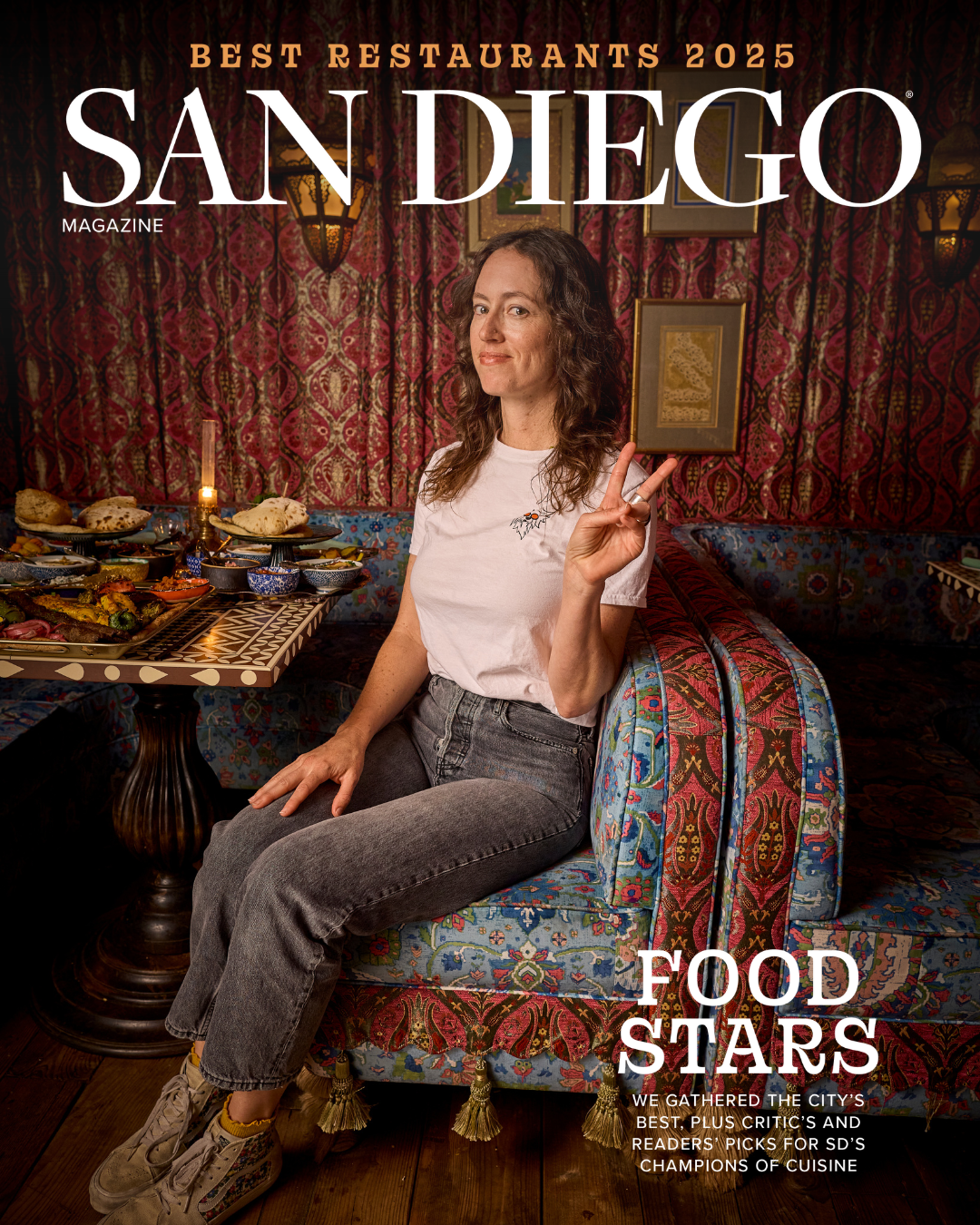 San Diego Magazine's 2025 Best Restaurants Edition cover shoot featuring Chelsea Coleman – The Rose Wine Bar/ Mabel’s Gone Fishing