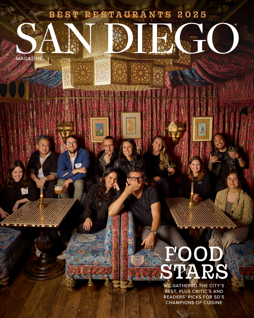 San Diego Magazine's 2025 Best Restaurants Edition cover shoot featuring San Diego Magazine Staff