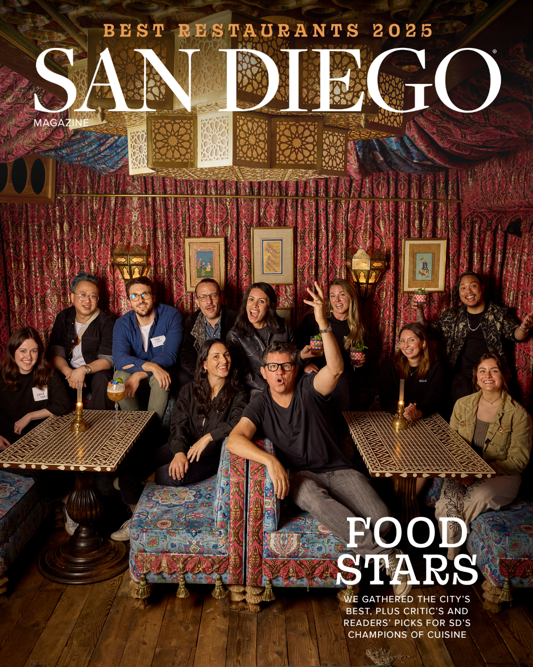 San Diego Magazine's 2025 Best Restaurants Edition cover shoot featuring San Diego Magazine Staff