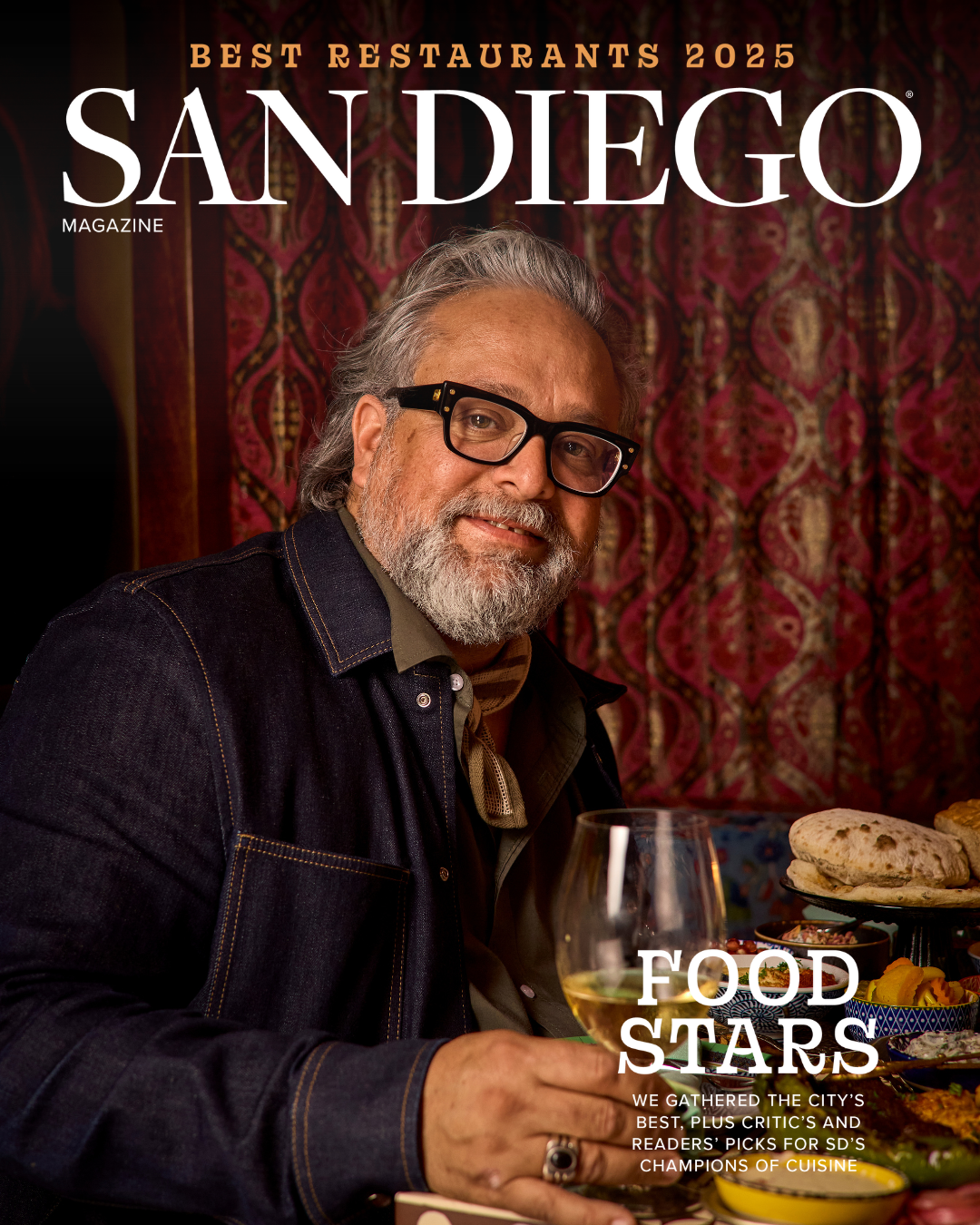 San Diego Magazine's 2025 Best Restaurants Edition cover shoot featuring Johnny Rivera – Hash House A Go Go/ Wolf in the Woods