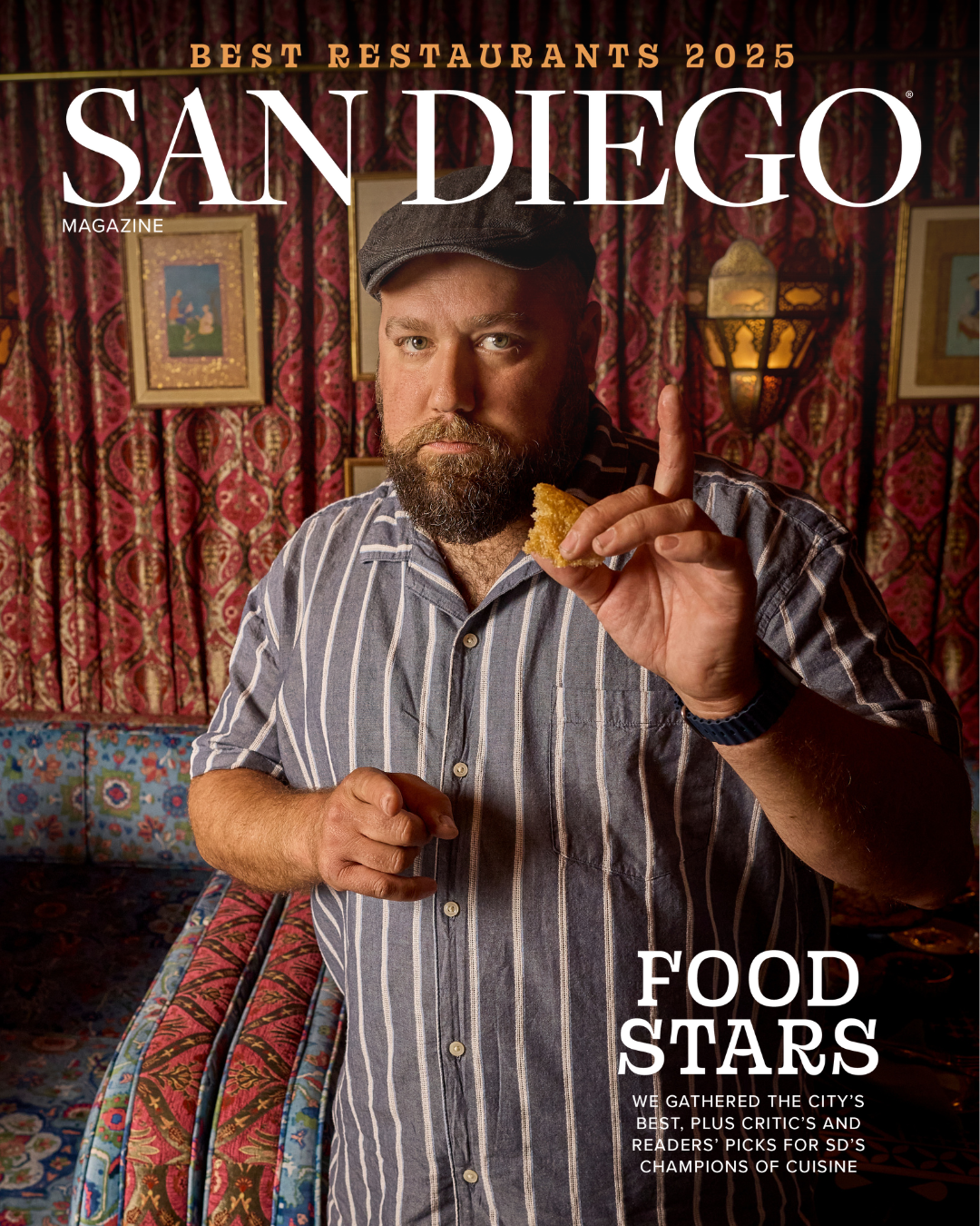 San Diego Magazine's 2025 Best Restaurants Edition cover shoot featuring Nick Balsamo – Rosemarie’s Burgers