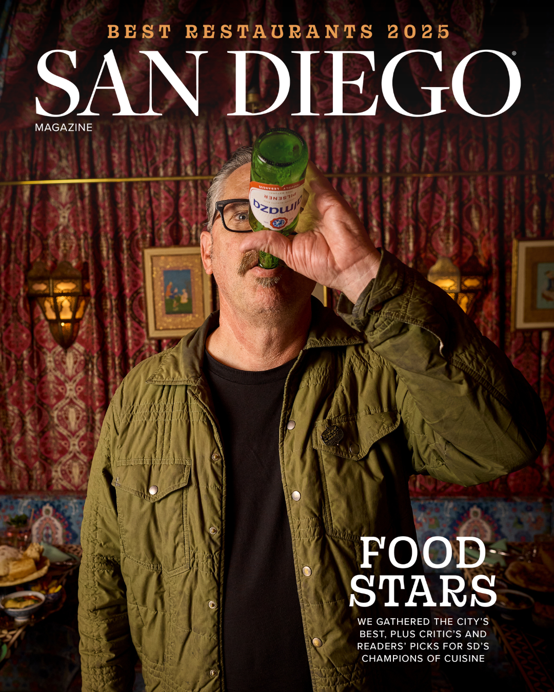 San Diego Magazine's 2025 Best Restaurants Edition cover shoot featuring Dave Lively – Fall Brewing Company