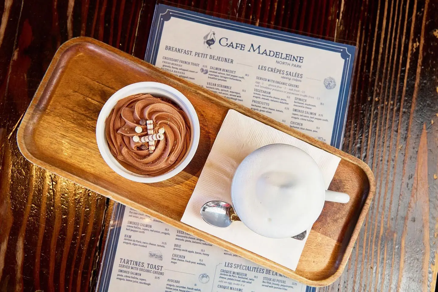Drink and food of San Diego coffee and pastry shop Café Madeleine opening a new location in Barrio Logan in 2025