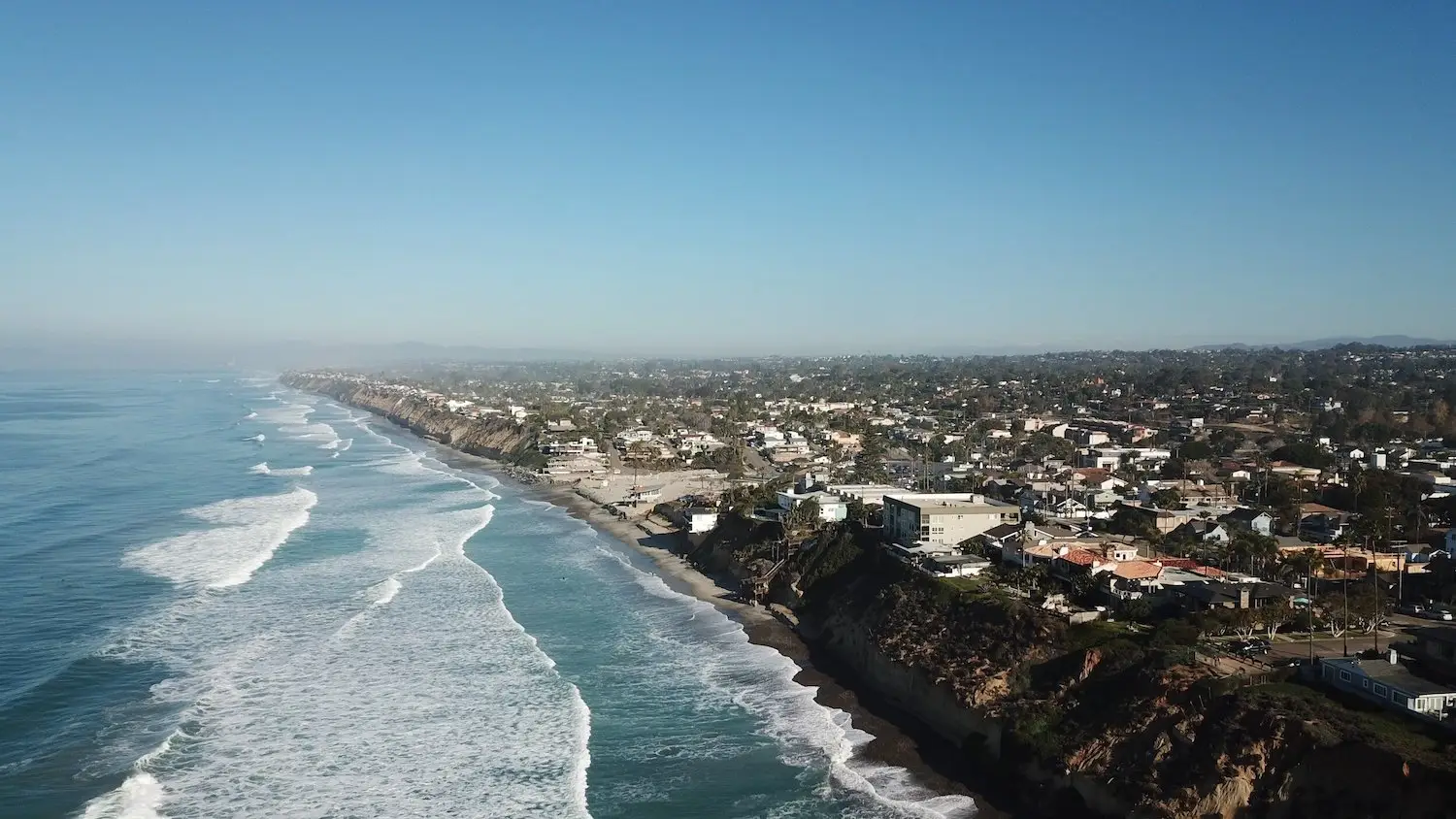 Aerial view of Leucadia neighborhood in San Diego, CA
