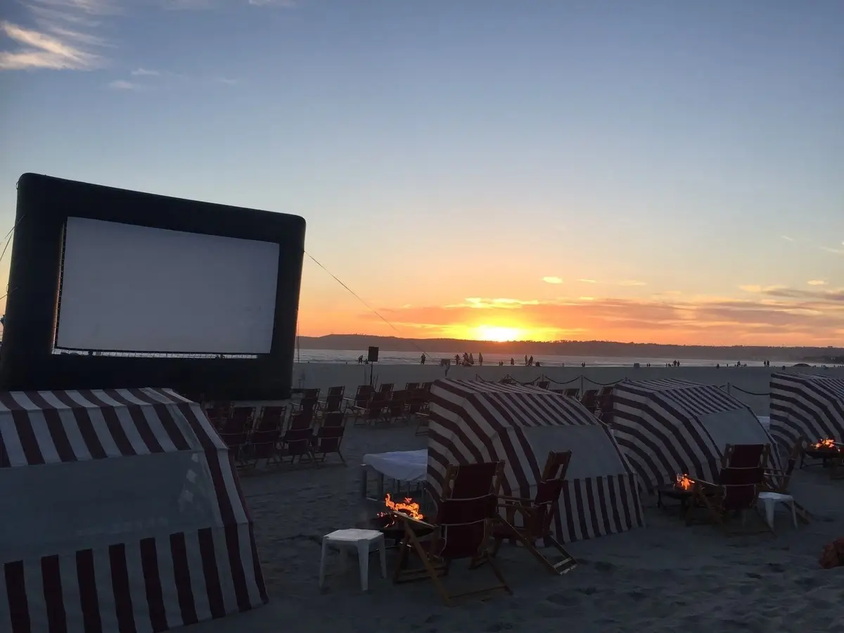 San Diego outdoor movie theater event this Summer 2025 featuring Movies on the Beach at the Hotel Del Coronado