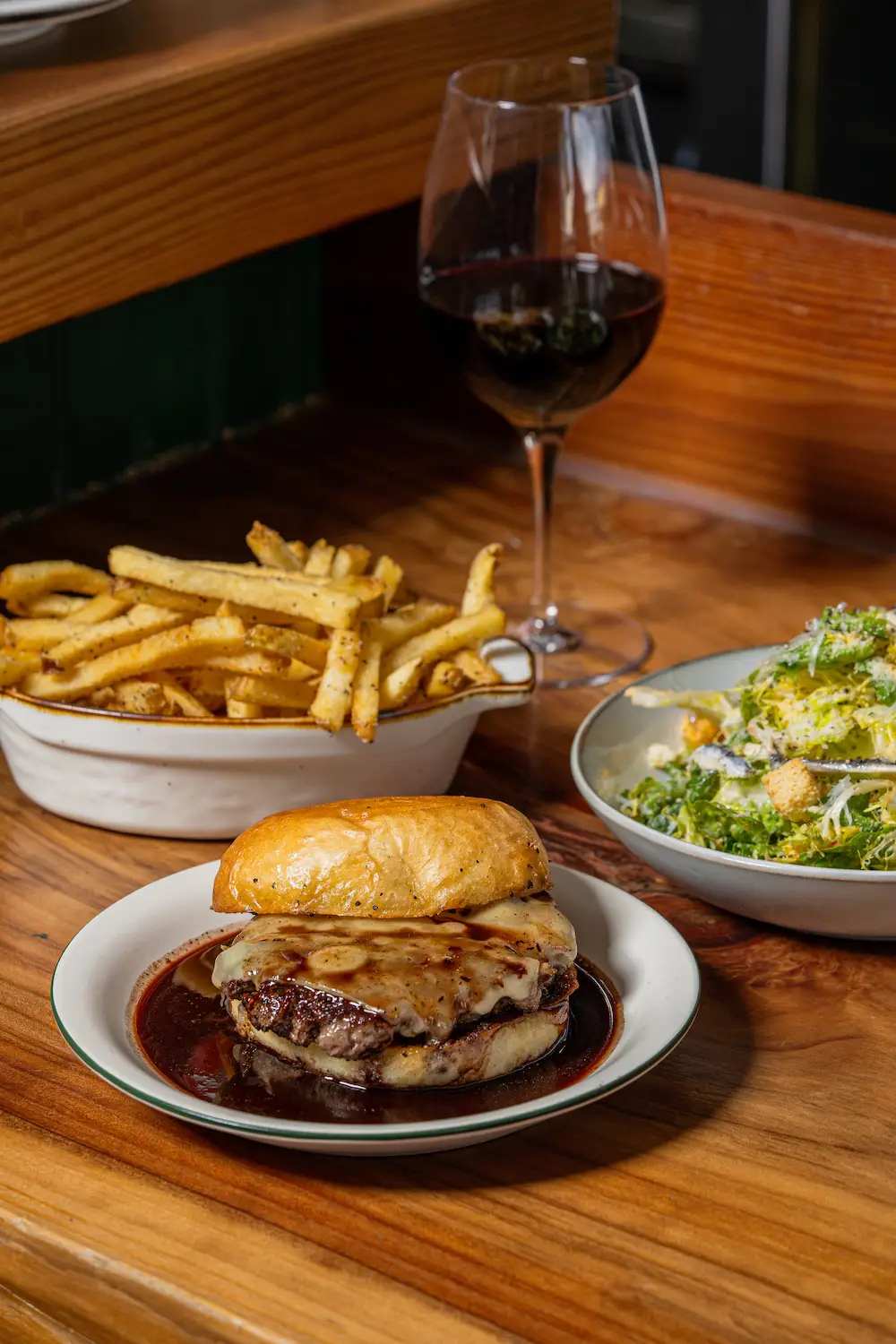 Burger and fries from San Diego restaurant Juan Jasper Kitchen & Wine in Golden Hill 