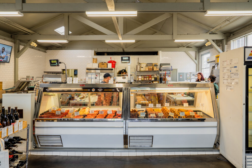 Interior of San Diego butcher shop Sepulveda Meats & Provisions right next door to Juan Jasper restaurant in Golden Hill