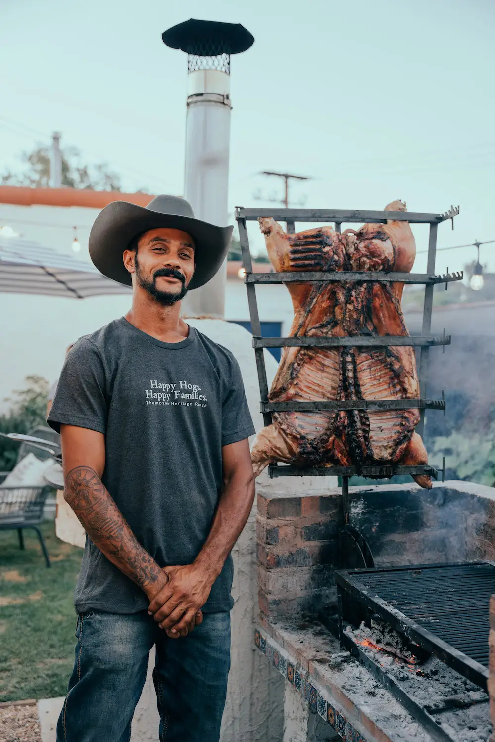 Ty Thompson, founder of San Diego cattle, chicken, and pig ranch Thompson Heritage Ranch in Ramona