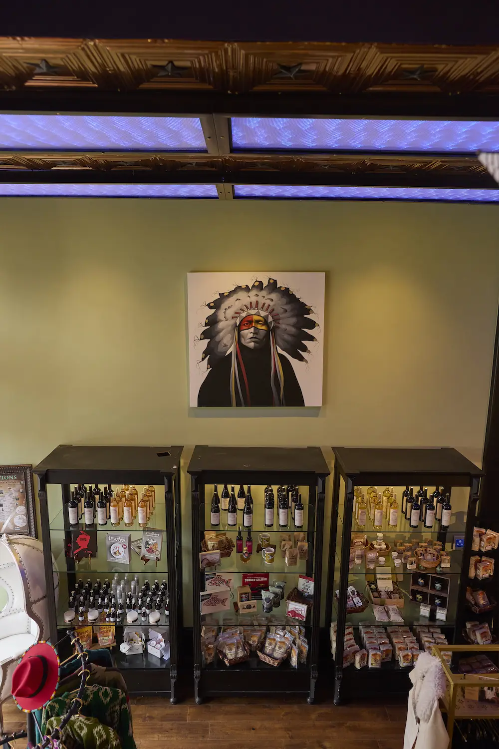 Interior art at San Diego Gaslamp Quarter shop Native Star featuring only Indigenous-made products