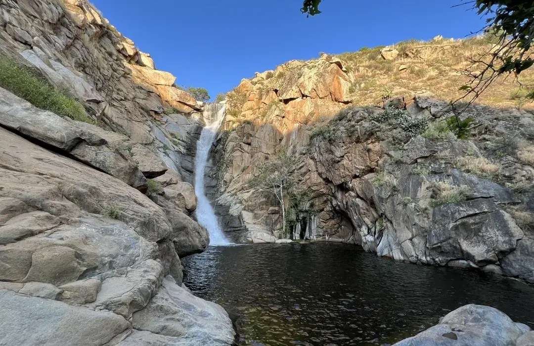 View of Cedar Creek Falls, a San Diego waterfall hike located in the Cleveland National Forest