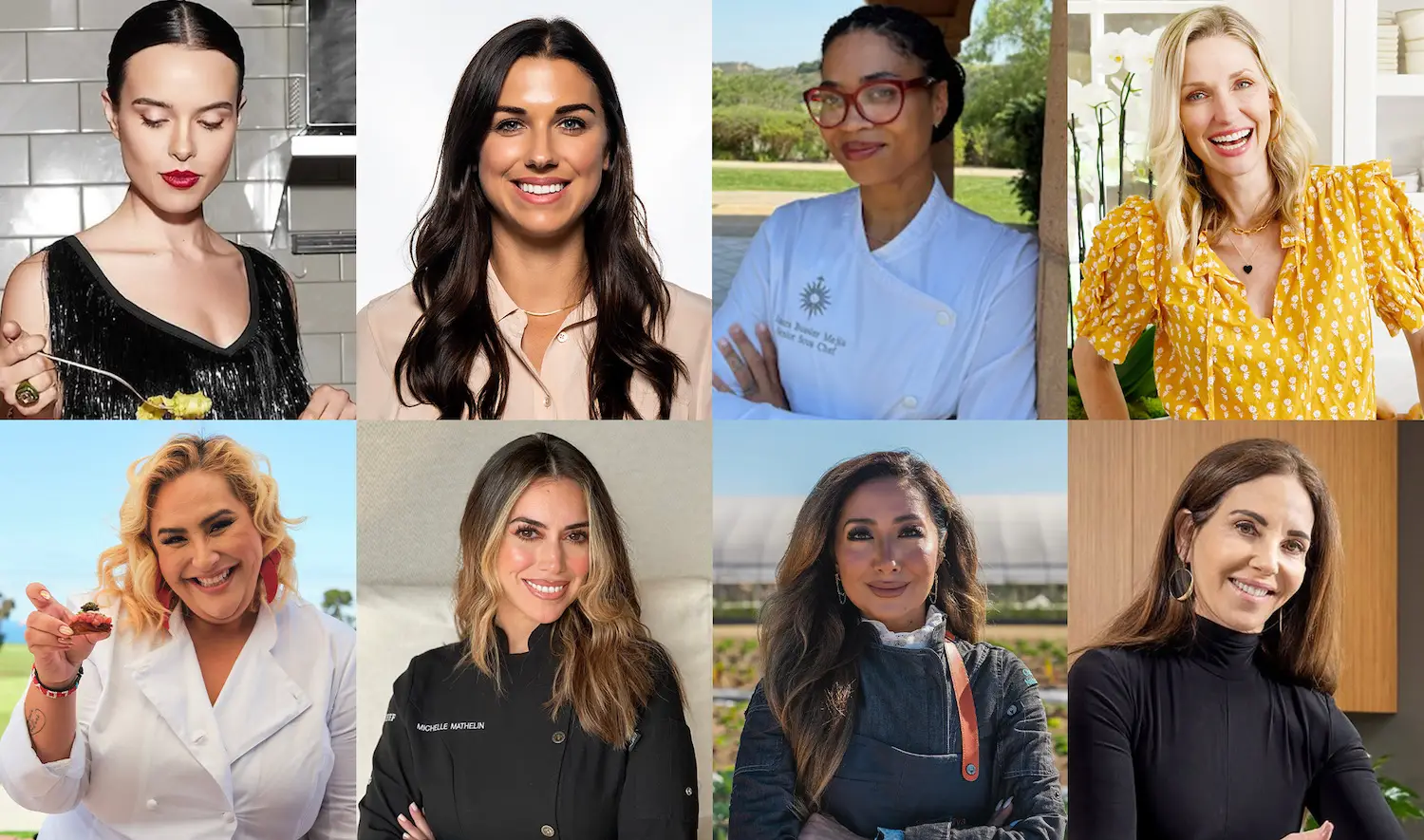 2025 Del Mar Wine + Food Festival event Game Changers Dinner at Fairmont Grand Del Mar featuring celebrity guests Alex Morgan, Adria Marina, Catherine McCord, Claudia Sandoval, Michelle Mathelin, Izzy Bausier, Zuliya Khawaja & Karen Krasne