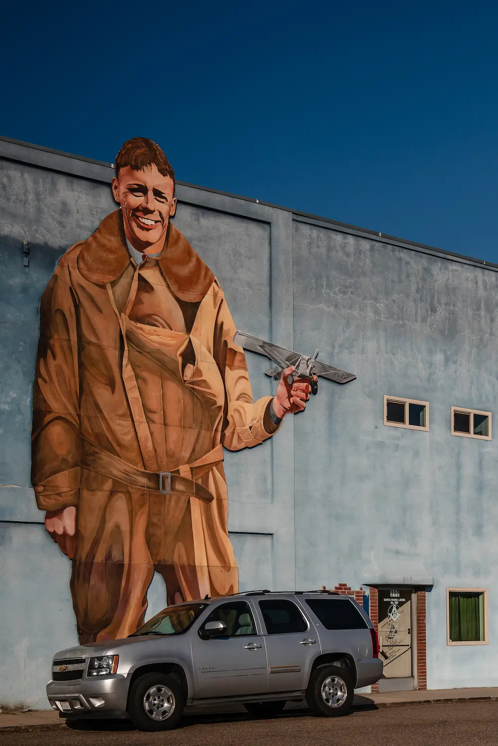 Things to do in Ramona, CA near San Diego featuring a mural of Charles Lindbergh