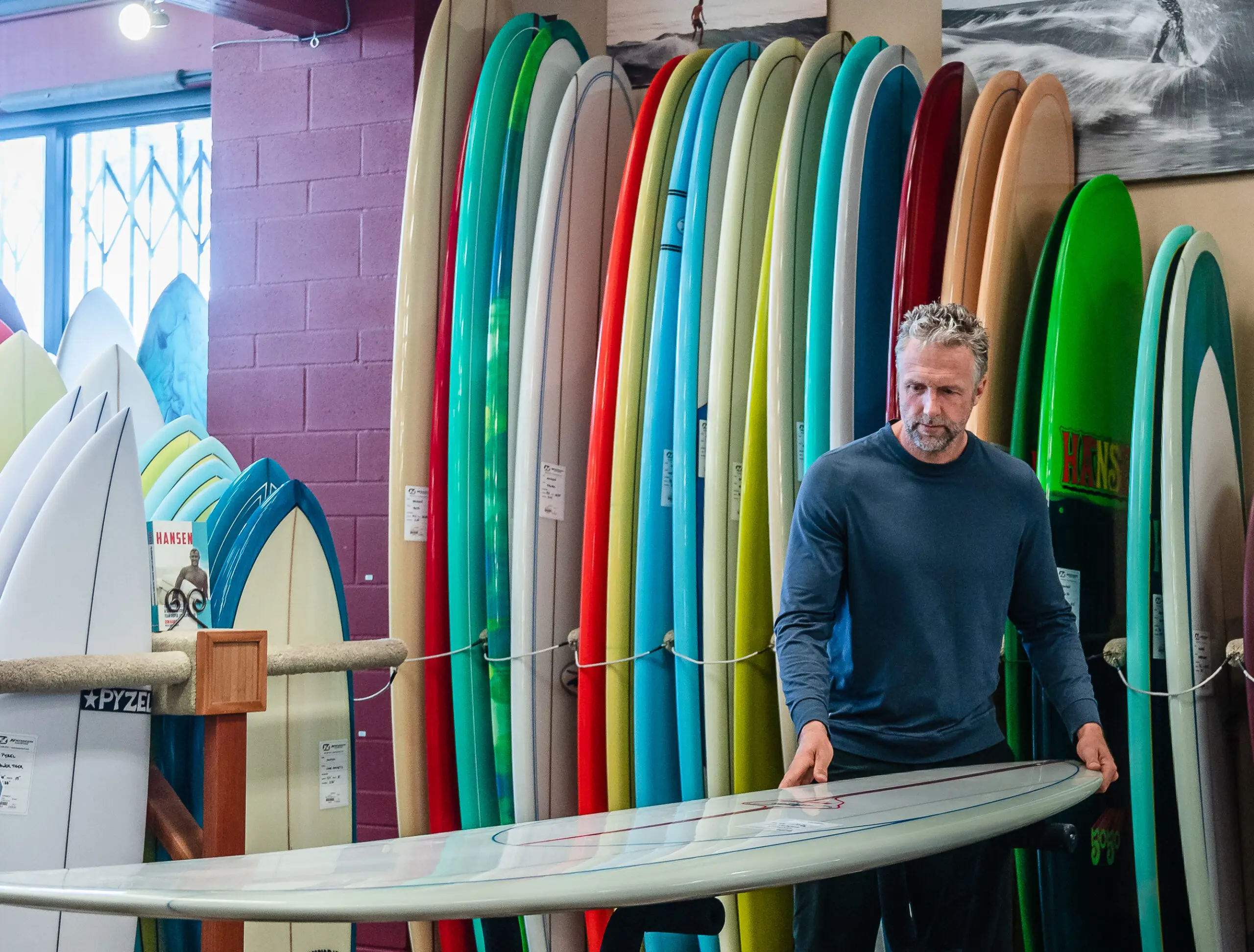 Encinitas local John Hansen, owner of San Diego surf shop Hansen's Surfboards 